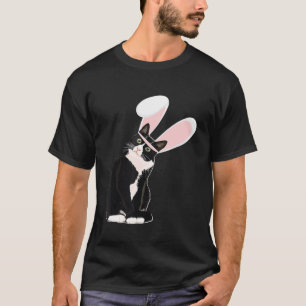 T-shirt Tuxedo Ca Bunny Pâques Avec Oreilles Pyjamas Femme