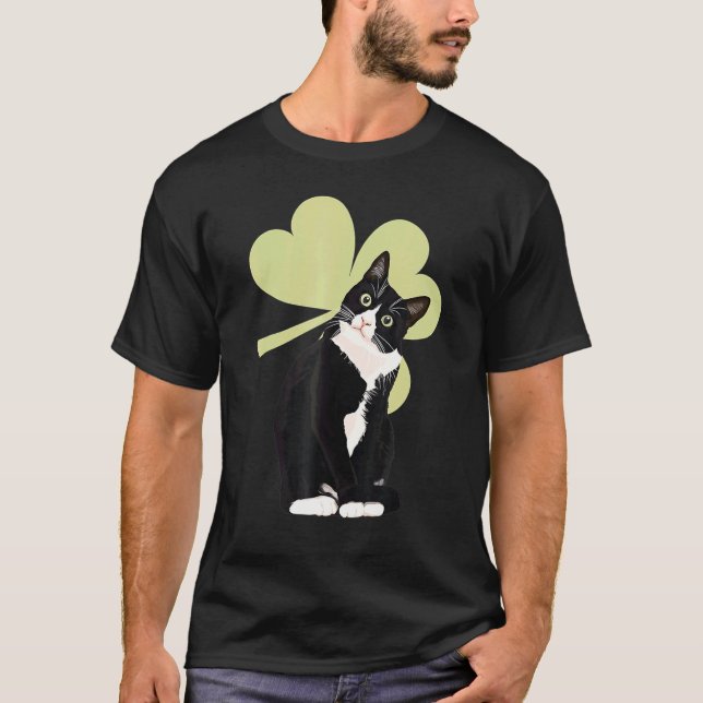T-shirt Tuxedo Cat Saint St  Patrick S Paddy S Day Cat (Devant)