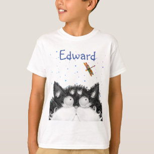 T-shirt Tuxedo Cat surpris par la libellule