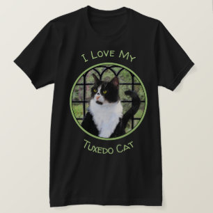 T-shirt Tuxedo Chat dans la peinture de fenêtre Art animal