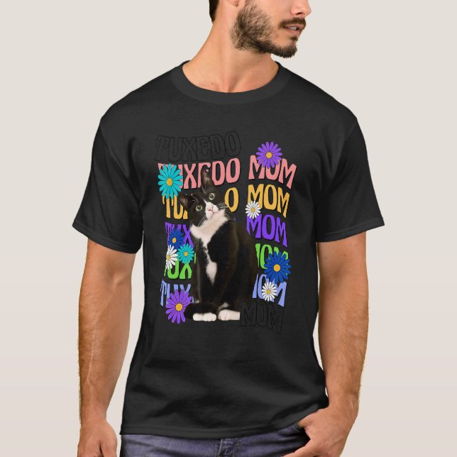 T-shirt Tuxedo Chat Maman Retro Chat Super (Devant)