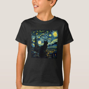 T-shirt Tuxedo Chat Starry Nuit Tuxedo Propriétaire du Cha