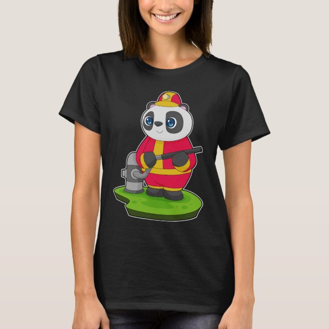 T-shirt Tuyau de pompier Panda Firefighter (Devant)