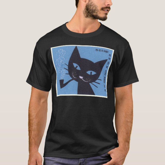 T-shirt Tuyau de tabagisme polonais de chat d'étiquette de (Devant)