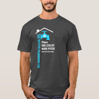 T-shirt Tuyau d'eau bleue Votre nom d'entreprise