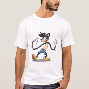 T-shirt Tuyau en caoutchouc Rétro : un personnage de dessi