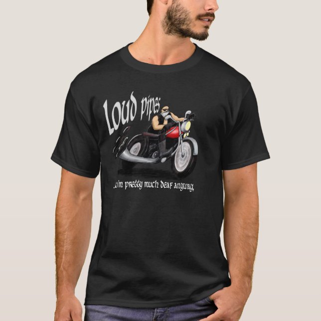 T-shirt tuyaux forts, chemise de motard, moto drôle (Devant)