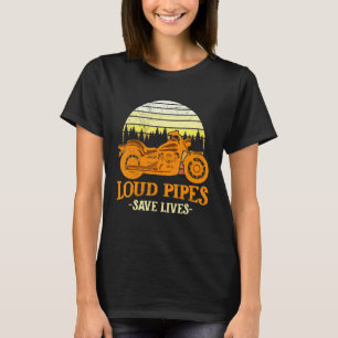 T-shirt Tuyaux Louds Sauver Des Vies Moto Vélo À Moto équi