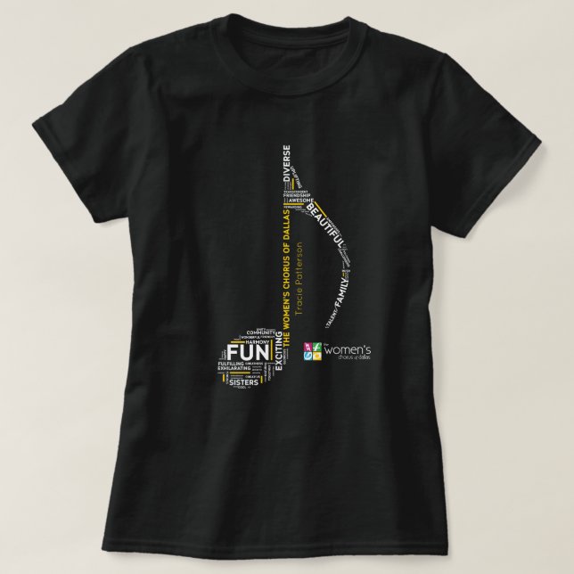T-shirt TWCD - Mots Note Jaune (Design devant)