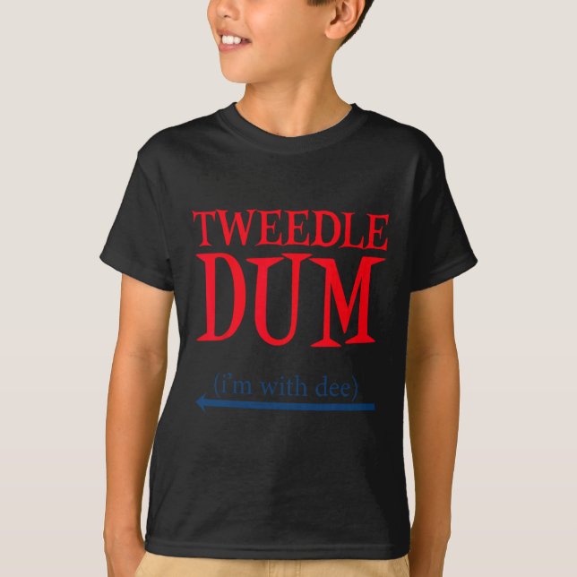 T-shirt Tweedle Dum I'm With Dee - Lazy Couple Halloween C (Devant)