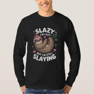 T-shirt Tween fille drôle animal fainéant fentes de mème d