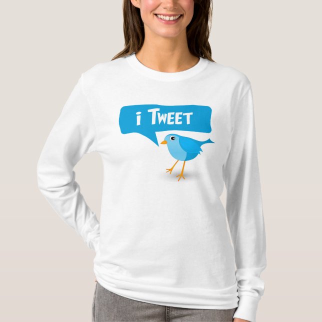T-shirt Tweet Twitter Dames d'oiseaux Top (Devant)
