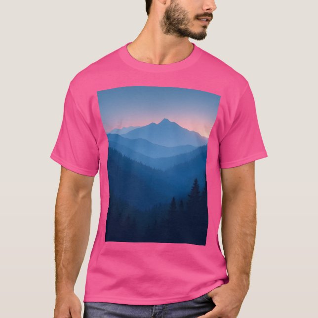 T-shirt Twilight Whisper Graphique de paysage de montagne  (Devant)