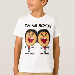 T-shirt Twin Boys Rock Cartoon