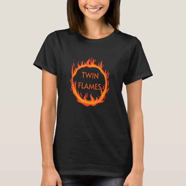 T-shirt Twin Flames Fire Circle Design (Devant)