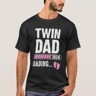 T-shirt Twin Papa Chargement 2024 Faire-part de grossesse