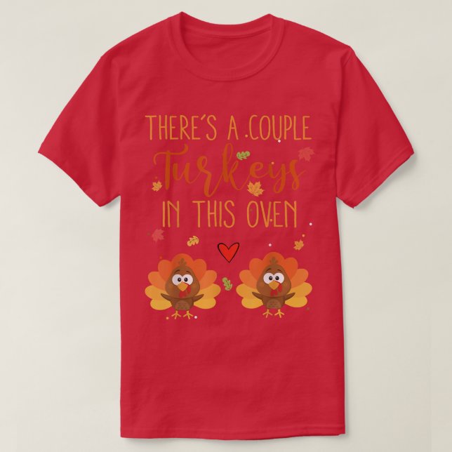 T-shirt Twin Pregnancy Faire-part Baby Reveal Thanksgivi (Design devant)