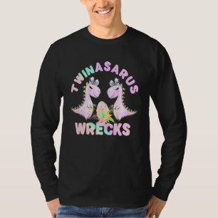 T-shirt Twin Sister Dinosaur Twinasaurus Épaves OEufs T-Re