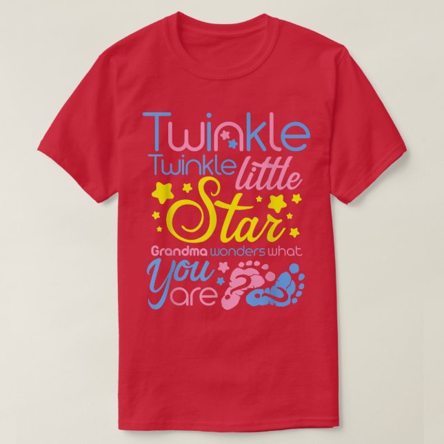 T-shirt Twinkle Little Star Grand-mère se demande ce que v (Design devant)