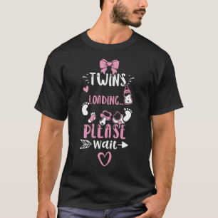 T-shirt Twins Twins Chargement S'Il Vous Plaît Attendre Ba