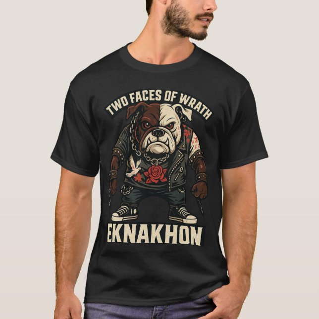 T-shirt Two Faces of Wrath – Split Bulldog Graphic Tee by  (Devant)