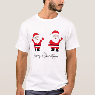 T-shirt Two Santa Claus characters standing