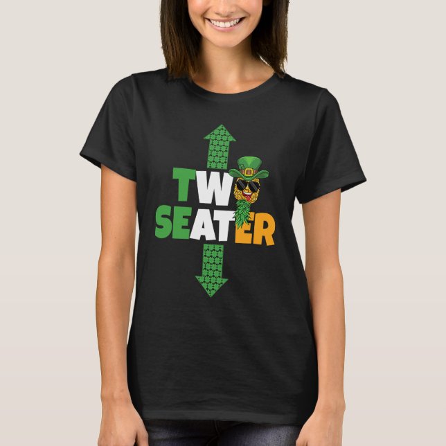T-shirt Two Seater St Patricks Day Upside Down Pineapple S (Devant)