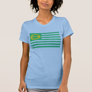 T-shirt Twofer Hoody de drapeau d'écologie des dames