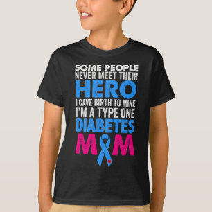 T-shirt Type 1 Diabète Mère Mère T1D Sensibilisation au di