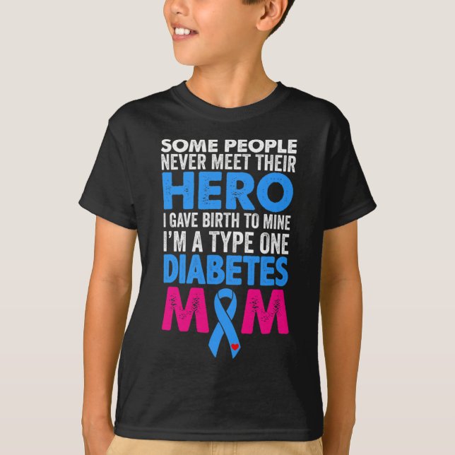 T-shirt Type 1 Diabète Mère Mère T1D Sensibilisation au di (Devant)