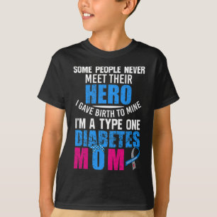 T-shirt Type 1 Diabète Mère Mère T1d Sensibilisation au di