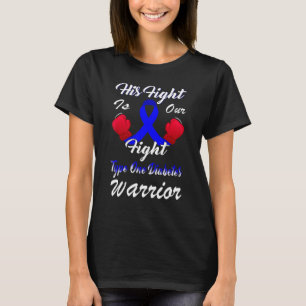 T-shirt Type 1 Guerrier du diabète Lutte Bleu Ruban T1d Di