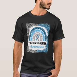 T-shirt Type 1 Sensibilisation au diabète Léopard arc-en-c