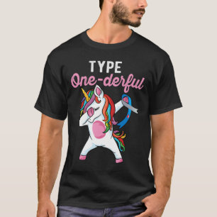 T-shirt Type Onederful Dabbing unicorne Type 1 Diabète Awa