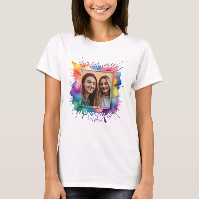 T-shirt Type splash, cadre d'image Bunter avec colles colo (Devant)