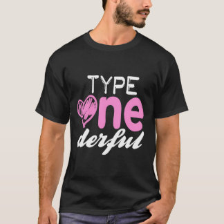 T-shirt Type Un Derful Fun T1D Diabetes Sensibilisation Pu