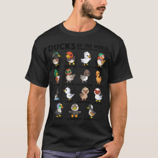 T-shirt Types de canards Mignon Oie Animal Canards éducati