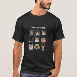 T-shirt Types De Chats Amusants Chat Reproduire Cadeau Amo