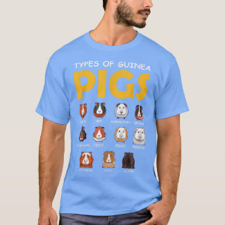 T-shirt Types De Cochons De Guinée Aime De Mignonnes Ronge