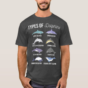 T-shirt Types De Dauphins Zoologiste Amoureux des animaux 