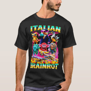 T-shirt Types de personnage de mème de cerveau italien des