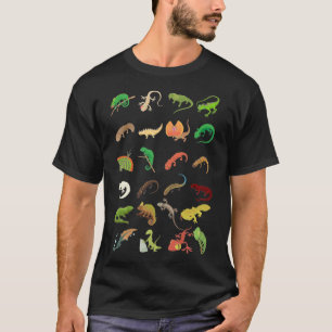T-shirt Types de reptiles Cute Gecko Lizard