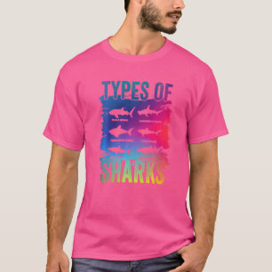 T-shirt Types de requins Biologie marine Créatures marines
