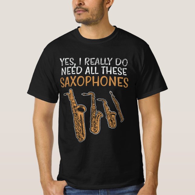 T-shirt Types de saxophone (Devant)