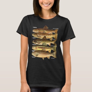 T-shirt Types De Truites Espèces De Poisson Pêche Mouche P