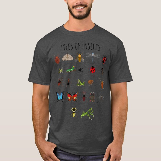 T-shirt Types D'Insectes Identification Des Bogue (Devant)