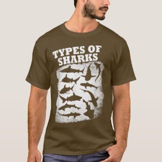 T-shirt Types Of Sharks