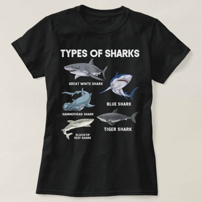 T-shirt Types of Sharks  (Design devant)