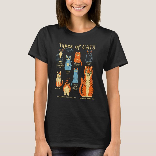 T-shirt Types vintages De Chats (Devant)