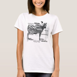 T-shirt Typographe de Black and White Unique